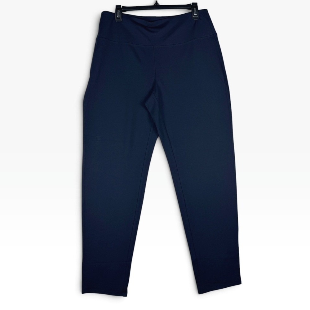 J. Jill Wearever Smooth-Fit Slim Leg Pants Womens Medium Deep Blue Stretch NEW